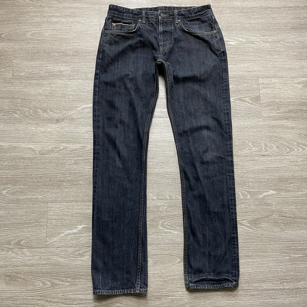 Banana Republic Slim Selvedge Denim Jeans Men's 32x34 Tall Black Button Fly